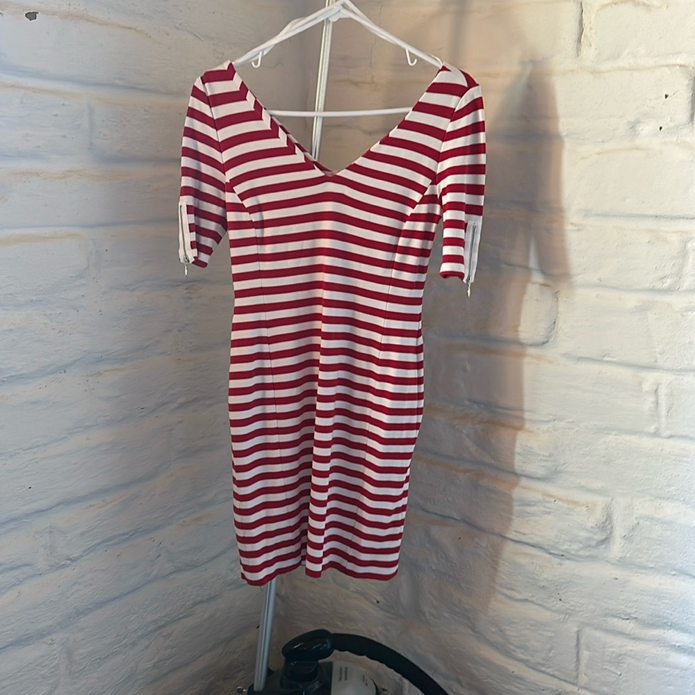 Banana Republic Red & White Striped Mini Dress